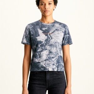Calvin Klein Blue Marble Boxy Logo Tee